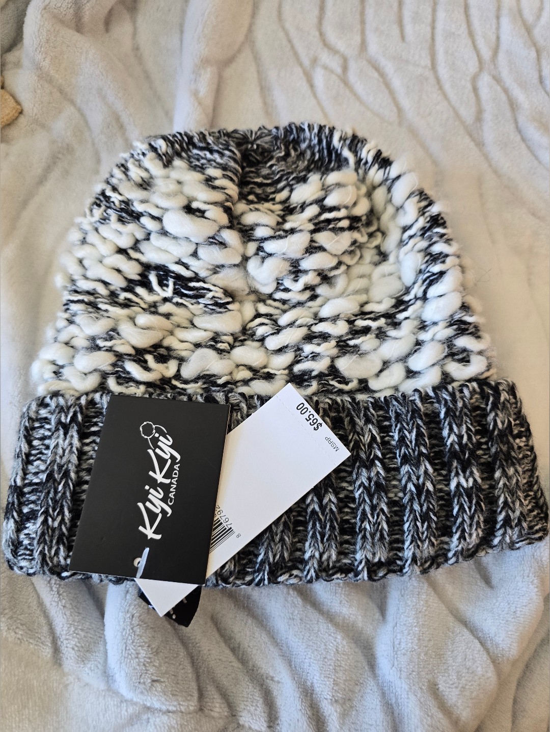 Kyi Kyi Knobbly Knit Beanie.Color:Black Multi. — image 2 of 3